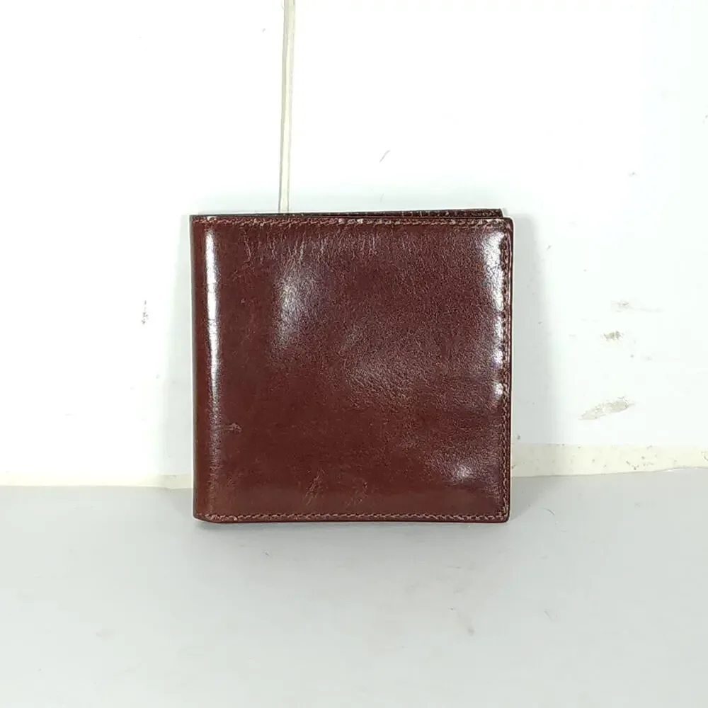 Bosca Men's Old Full Grain Leather Brown Slim Bifold Wallet